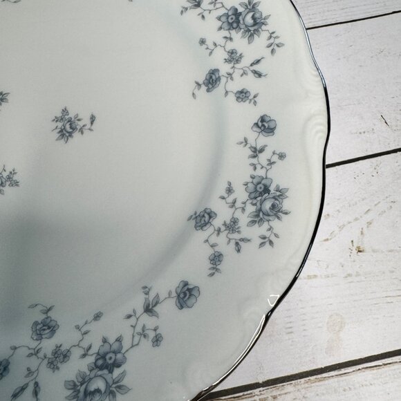 Johann Haviland Blue Garland 10" Dinner Plates Bavaria Germany Platinum Lot of 2 - Picture 6 of 9